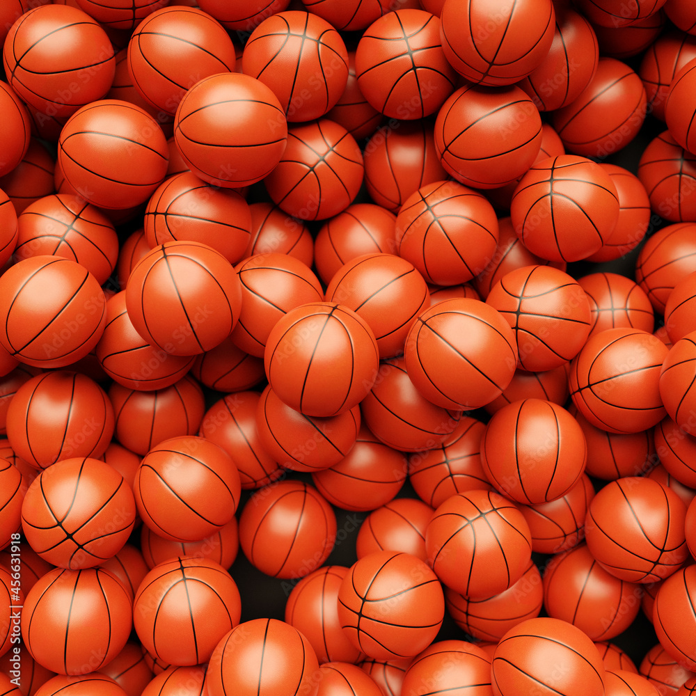 3d render of basketball background. A lot of orange basketball balls, top view. Sport concept 3d render of basketball background. A lot of orange basketball balls, top view. Sport concept