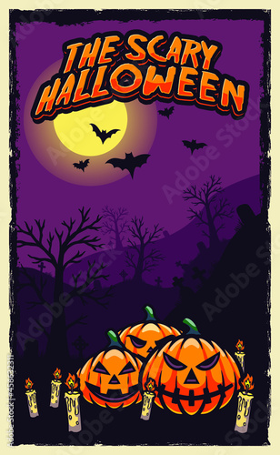 Happy halloween poster flayer design
