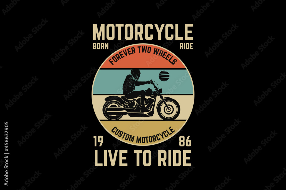 Motorcycle, design silhouette retro style