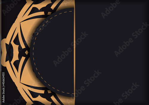 Greeting Brochure in dark color with orange luxury pattern