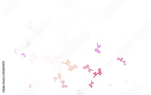 Light Pink  Yellow vector natural background with branches.