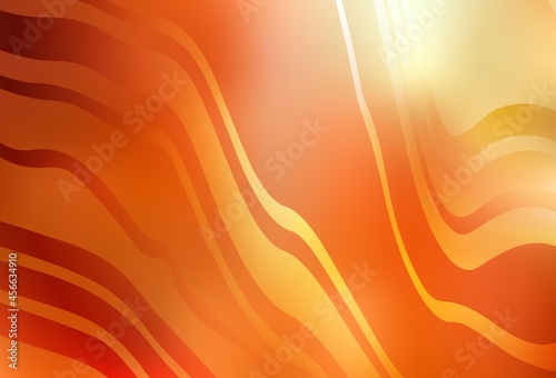 Light Red, Yellow vector texture with curved lines.