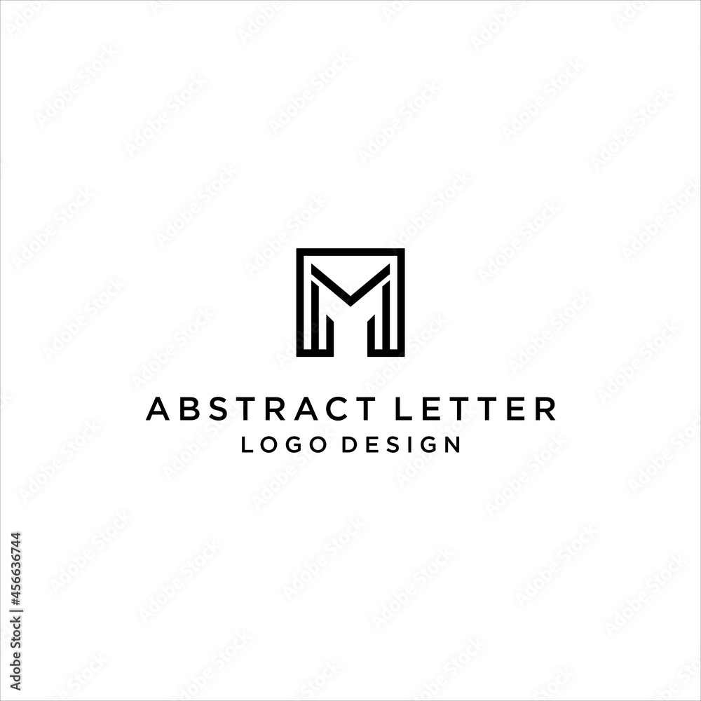 monogram letter M logo design,luxury interior vector