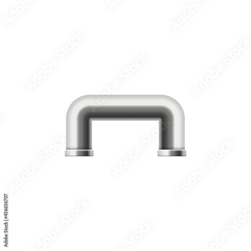Plumbing fittings or metal pipe, realistic vector illustration isolated.
