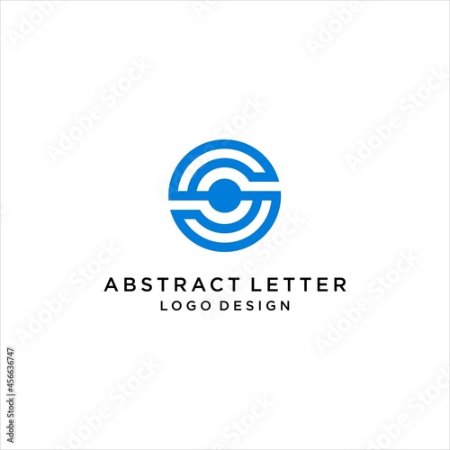 monogram letter s ss logo design, geometric line and target icon vector