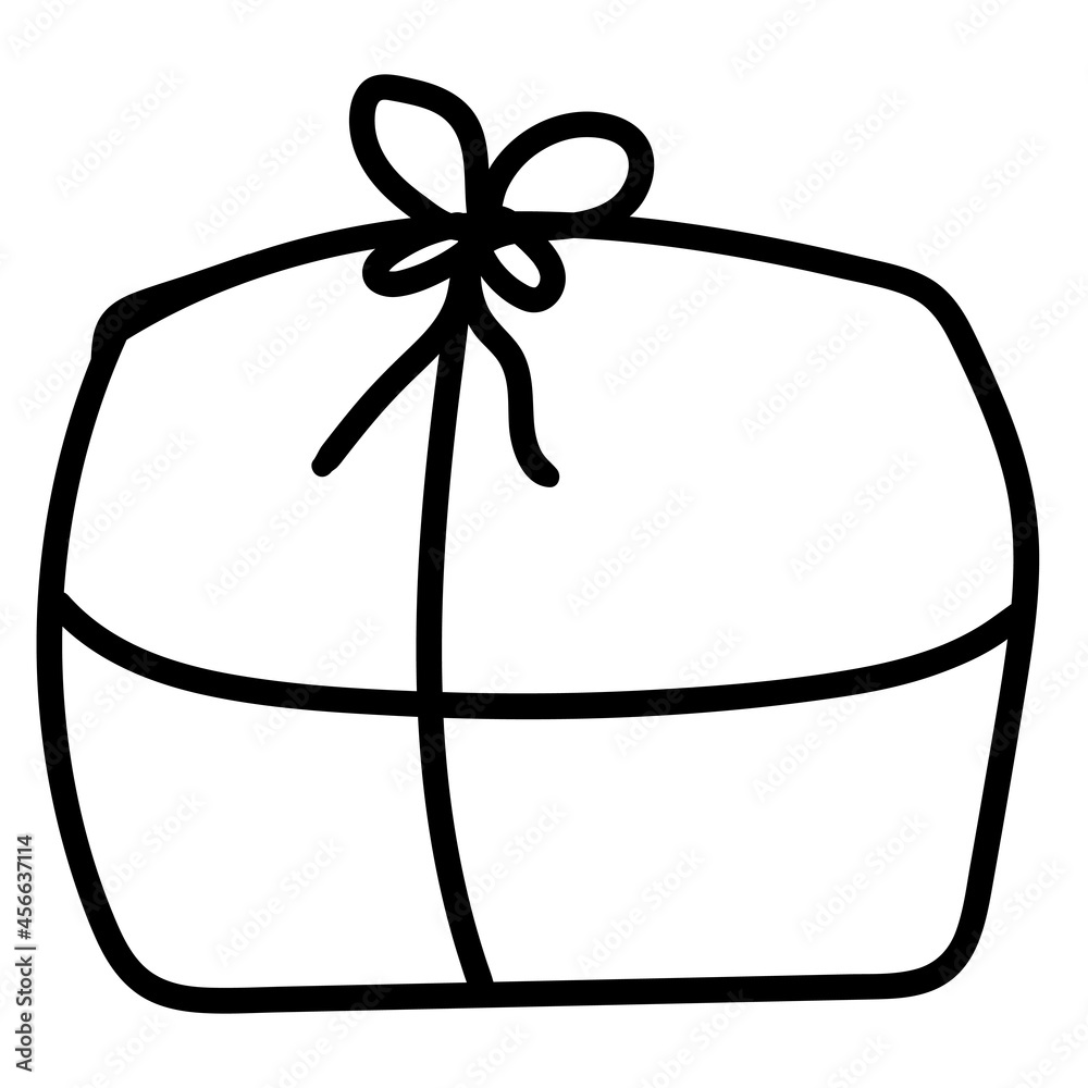Vector illustration of a hand-drawn gift for the holidays. Collection of New Year, Christmas. Design for greeting cards, posters, stickers, prints, holiday decor. Vector illustration of a hand-drawn gift for the holidays. Collection of New Year, Christmas. Design for greeting cards, posters, stickers, prints, holiday decor.