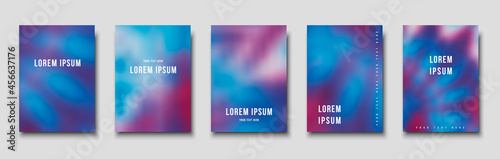 Set of cover templates. Hand painted psychedelic tie dye blurred background. Vector illustrations for posters, flyers and placards design