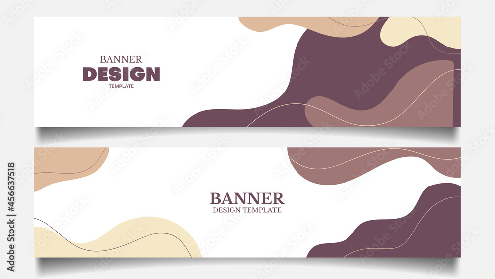 set of banner design template with pastel color
