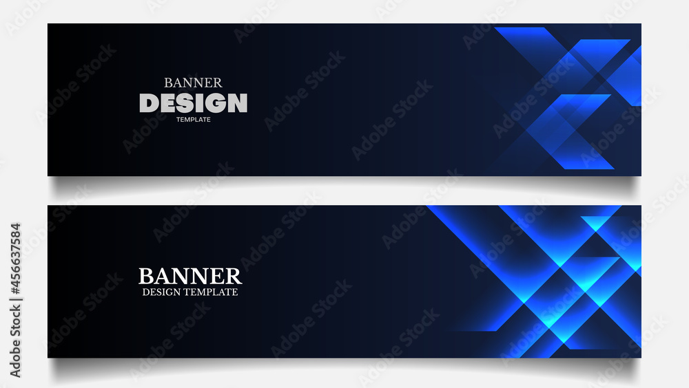 Fototapeta premium blue banner background with overlapping stripes. digital presentation. tecnology banner