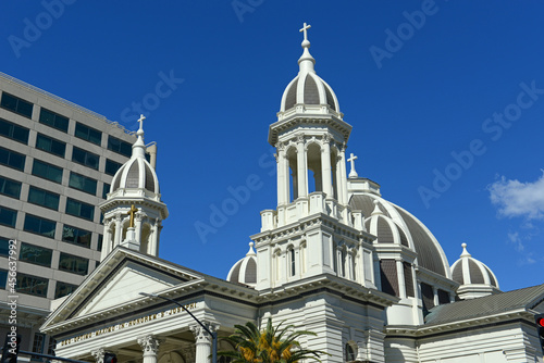 San Jose Cathedral Basilica of St. Joseph was built in 1885 at 80 S Market Street in downtown San Jose, California CA, USA. photo