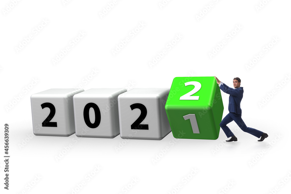 Concept of year 2021 turning to 2022 Concept of year 2021 turning to 2022