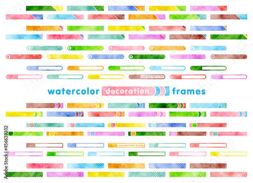 watercolor colorful vector decoration frame