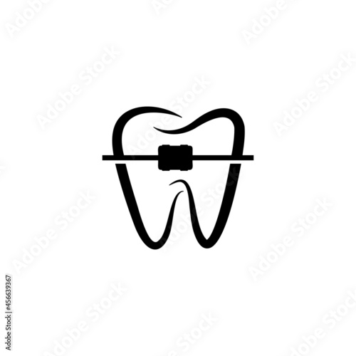 Dental braces icon design illustration template