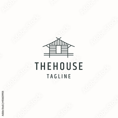 House or home cabin cottage logo icon design template flat vector illustration