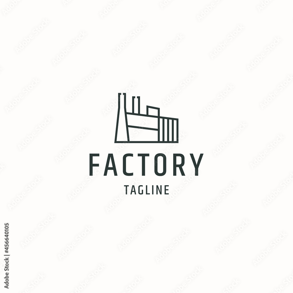Factory logo icon design template flat vector illustration