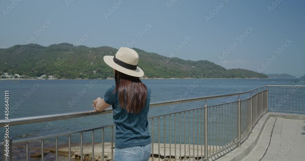 Woman look at the sea view
