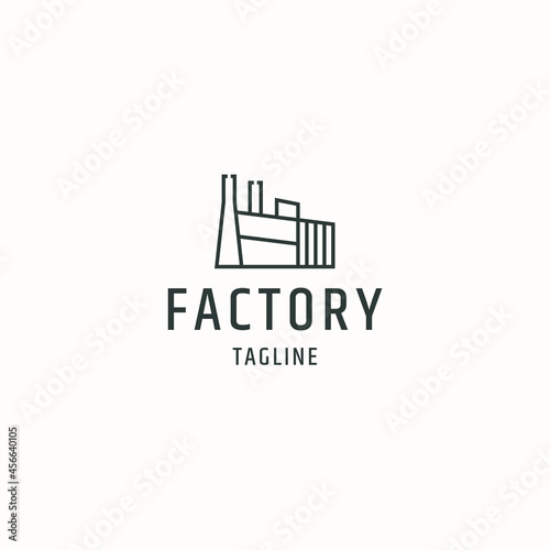 Factory logo icon design template flat vector illustration