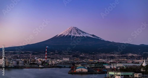 ふじのくに田子の浦みなと公園から富士山と田子の浦夕景から夜景Timelapse