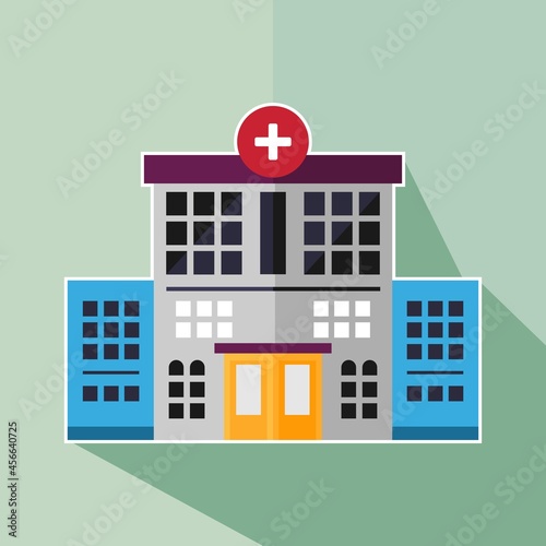 Flat hospital icon design inspiration vector.Hospital building flat icon with long shadow.Hospital building icon.