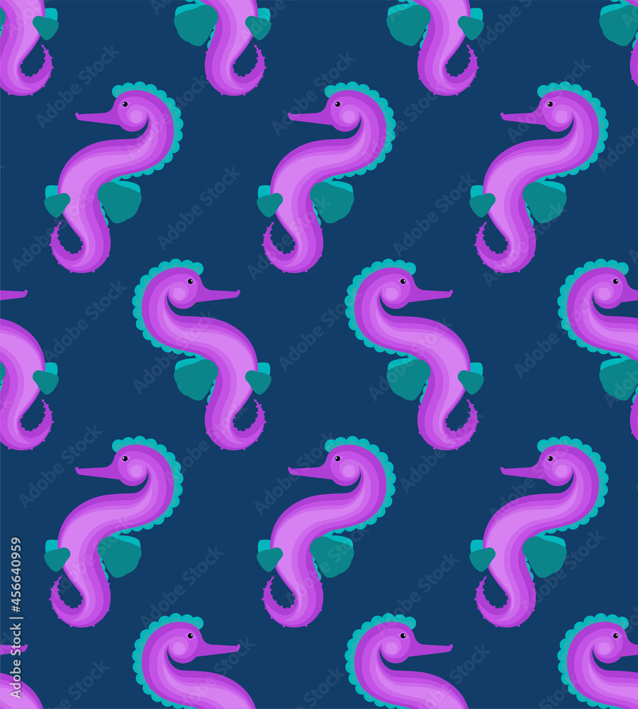 SeaHorse pattern seamless. Sea Horse vector background. Sea animal ornament SeaHorse pattern seamless. Sea Horse vector background. Sea animal ornament