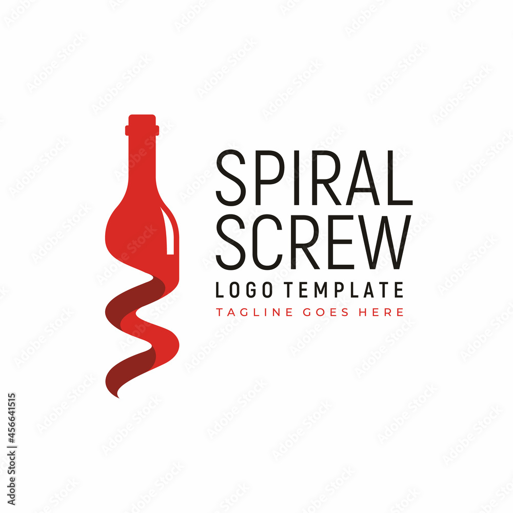 Wine Bottle with Initial S Spiral Screw for Winery Liquor Cafe Bar Dining Restaurant logo design Wine Bottle with Initial S Spiral Screw for Winery Liquor Cafe Bar Dining Restaurant logo design