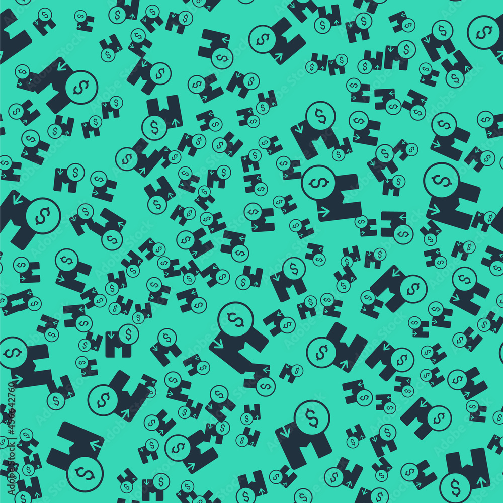 Black Carton cardboard box icon isolated seamless pattern on green background. Box, package, parcel sign. Delivery and packaging. Vector Black Carton cardboard box icon isolated seamless pattern on green background. Box, package, parcel sign. Delivery and packaging. Vector