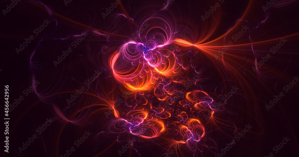 3D rendering abstract colorful fractal light background