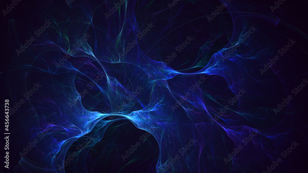 Obraz premium 3D rendering abstract blue technology fractal background