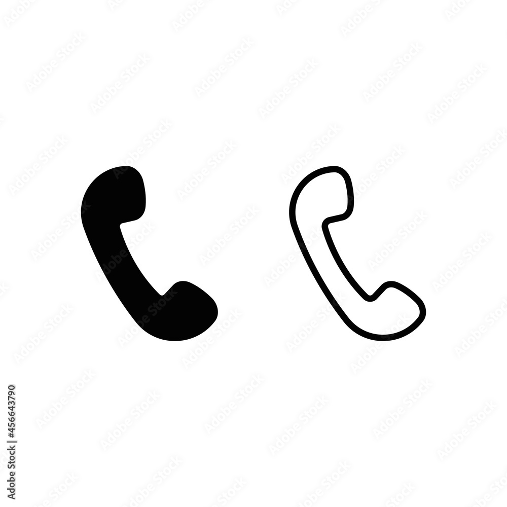 Call phone graphic icon. Silhouette of a speaking tube of an old landline wired telephone Call phone graphic icon. Silhouette of a speaking tube of an old landline wired telephone