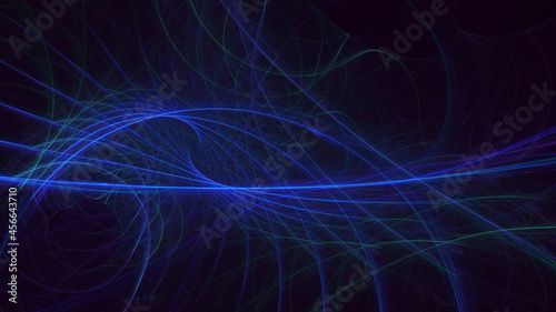3D rendering abstract blue technology fractal background