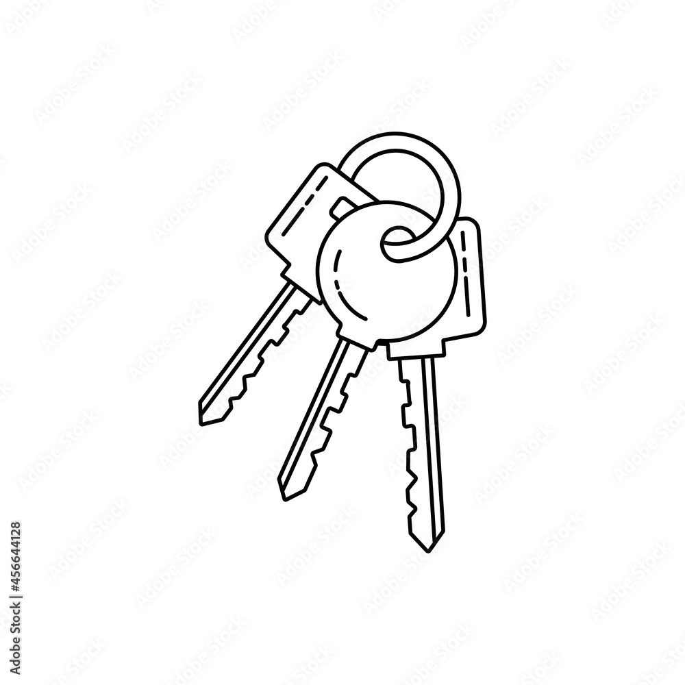 Keys Icon on White Background. Line Style Keys Icon on White Background. Line Style