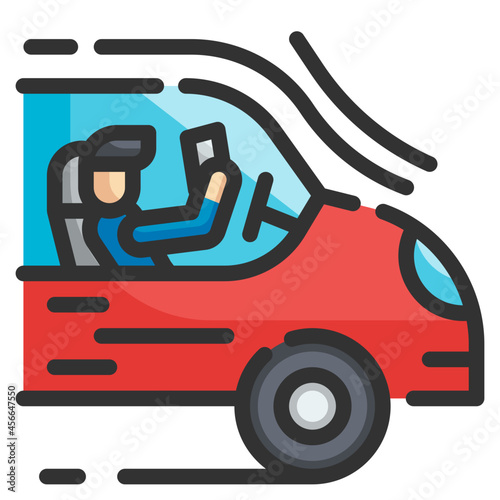driverless line icon