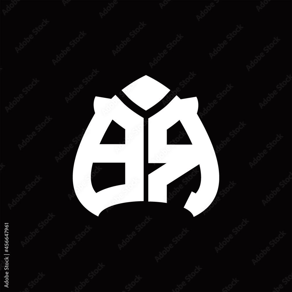 Fototapeta premium BR Logo monogram with spade shape design template