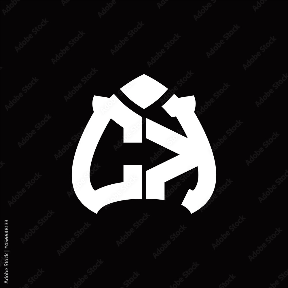 CK Logo monogram with spade shape design template CK Logo monogram with spade shape design template