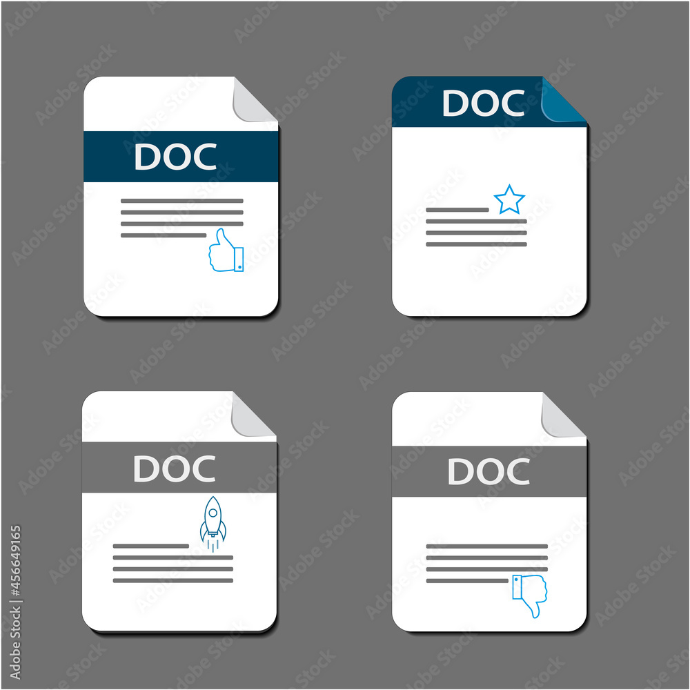 Flat design with Doc files download document,icon,symbol set, vector design element illustration Flat design with Doc files download document,icon,symbol set, vector design element illustration