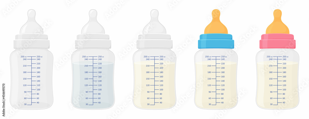 Isolated baby bottle with milk on white background