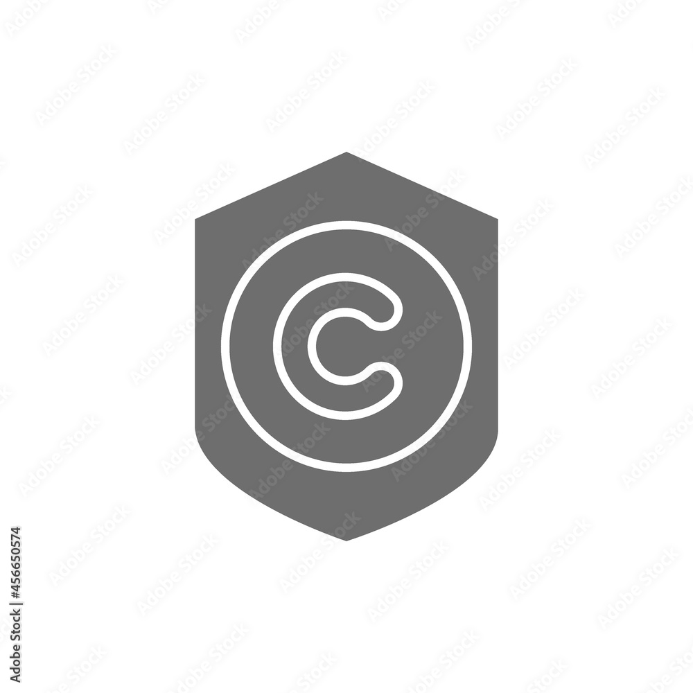 Vector protection copyright, authors mark grey icon. Vector protection copyright, authors mark grey icon.