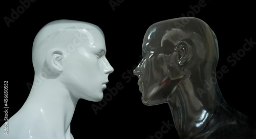 Mannequins bust profile. Isolated