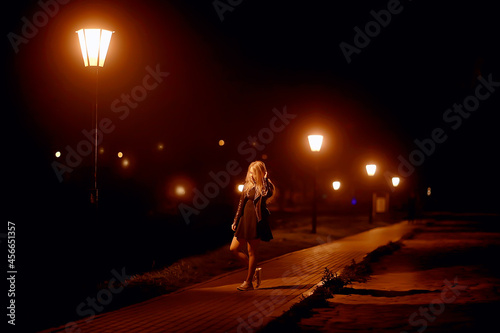 night city female style  young girl urban evening urban beauty
