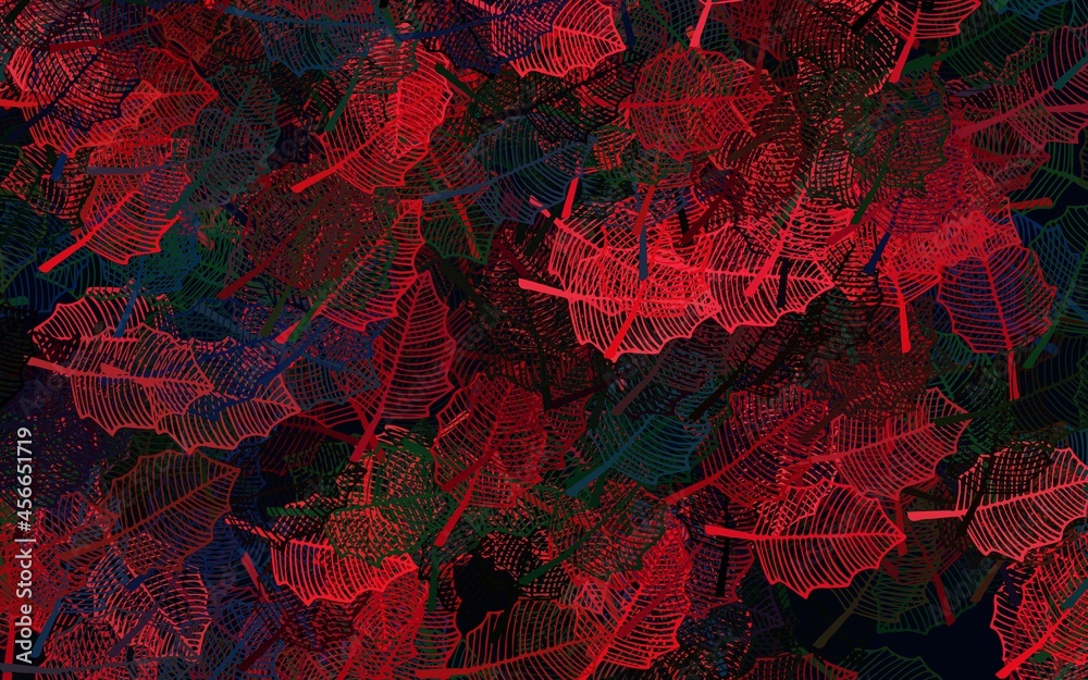 Dark Green, Red vector abstract design with leaves.
