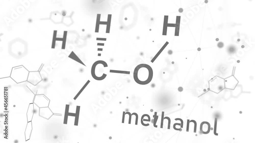 Formula of methanol. Concept of medicine and industry