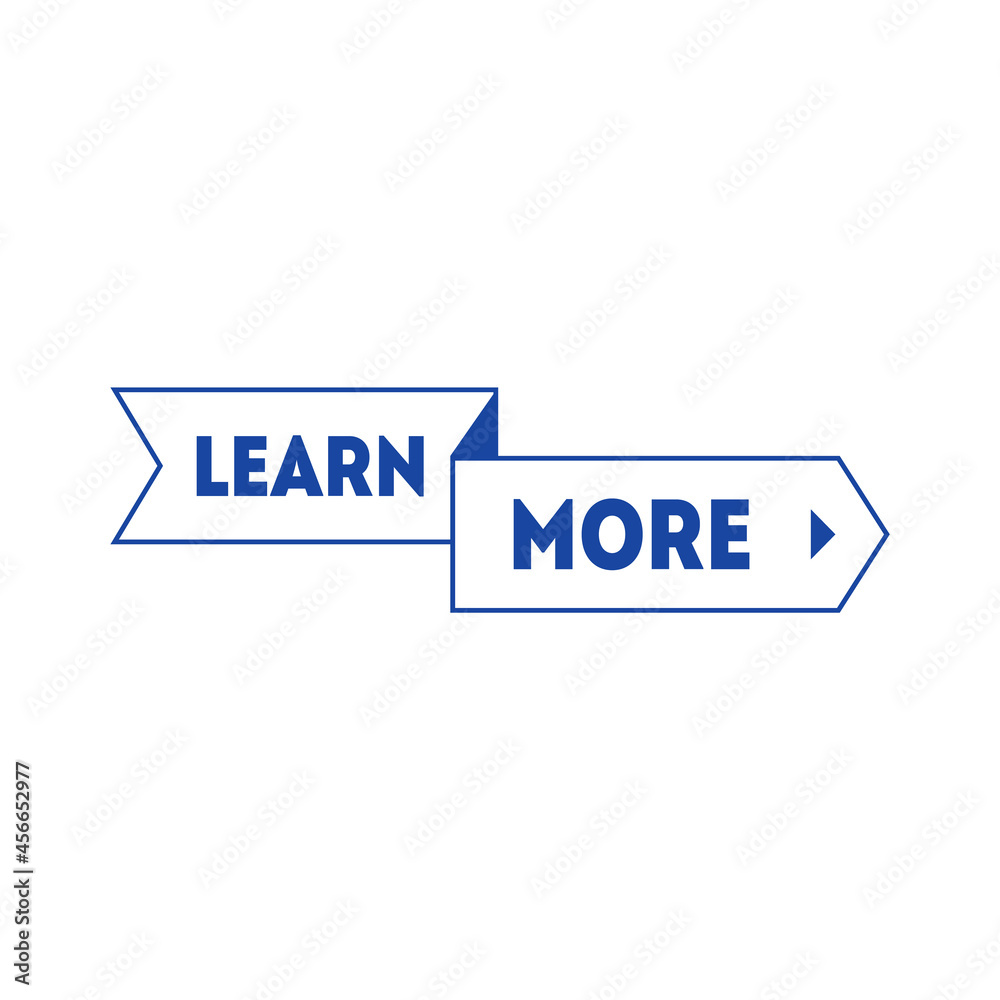 Vector web banner learn more. Flat illustration with pointer arrow. Vector web banner learn more. Flat illustration with pointer arrow.