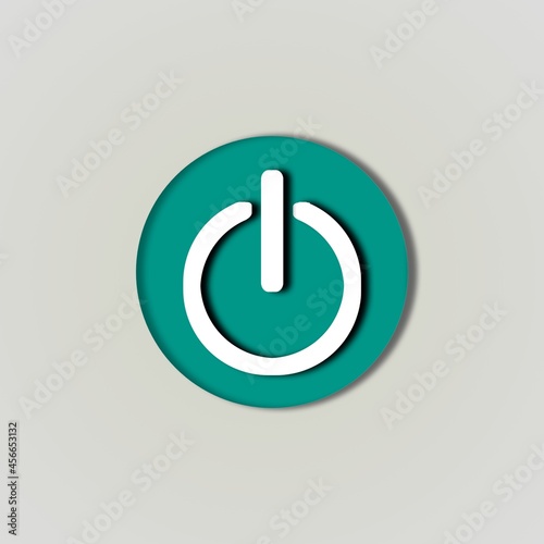 Power button colorful beautiful web icon sticker colorful white background