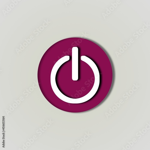 Power button colorful beautiful web icon sticker colorful white background