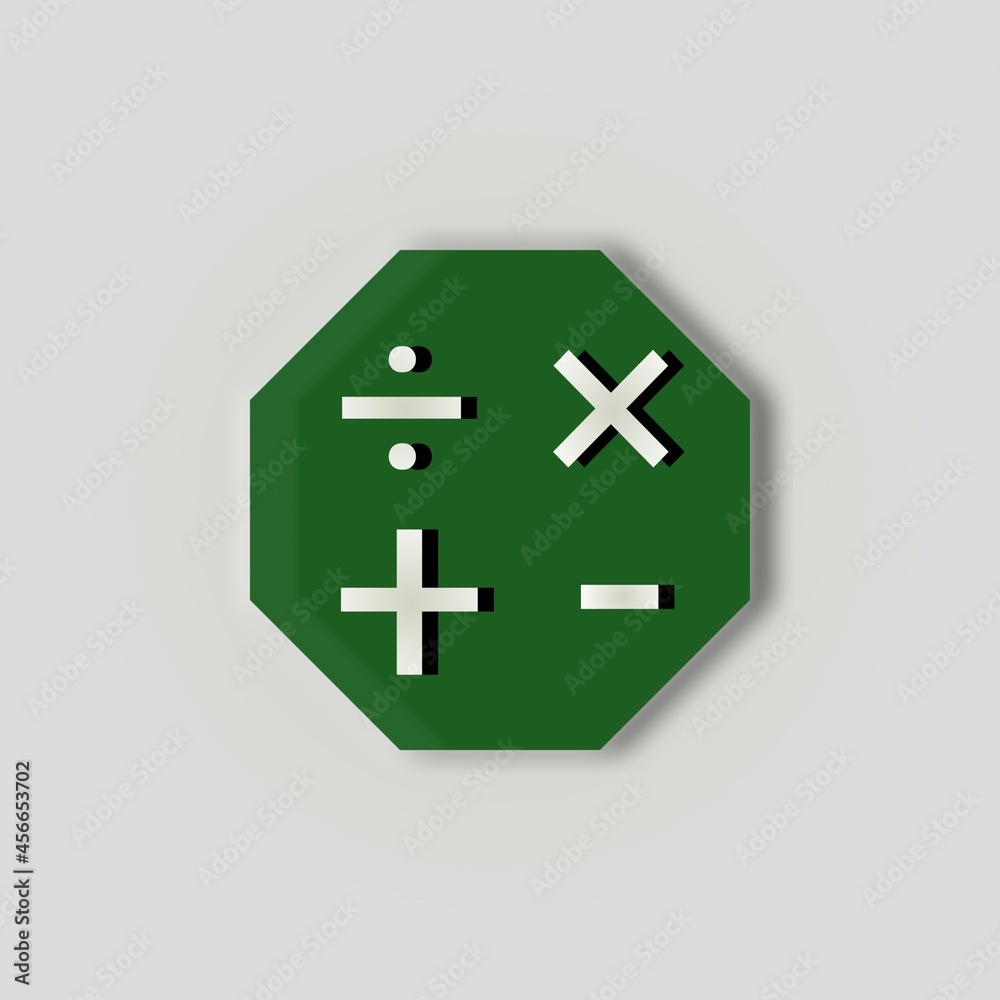 Obraz premium plus minus flat icon calculation signs web colorful white background