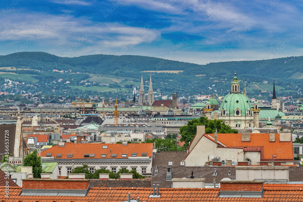 Vienna Austria, city skyline at Vienna city center