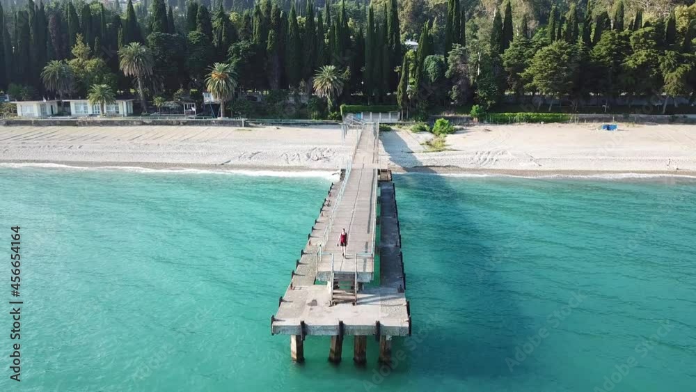 Aerial top view on the beach of Pitsunda, Abkhazia. Aerial top view on the beach of Pitsunda, Abkhazia.