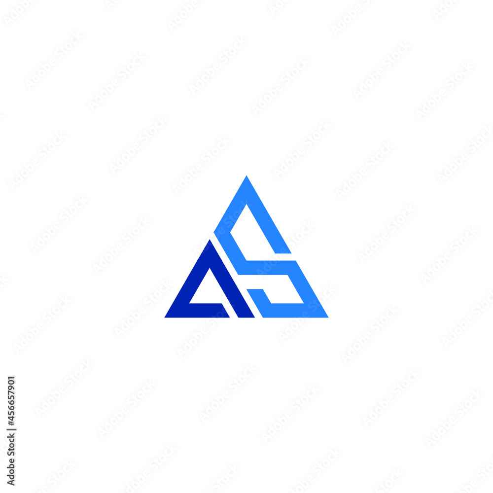 abstract letter A S vector logo. A S letter vector logo abstract letter A S vector logo. A S letter vector logo