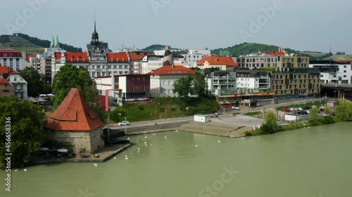 Aerial View Of Vodni Stolp - Water Tower By Drava River In Maribor, Slovenia. photo