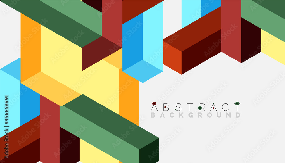 Abstract background. 3d cubes, cubic elements and blocks. Techno or business concept for wallpaper, banner, background, landing page Abstract background. 3d cubes, cubic elements and blocks. Techno or business concept for wallpaper, banner, background, landing page